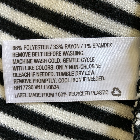 NWT Merona Spandex Blend Black & White Striped Sleeveless Dress L - Picture 9 of 11